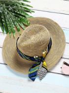 Shein Khaki Faux Pearl Pin Hat With Scarf