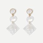 Shein Round & Square Drop Earrings