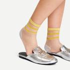 Shein Glitter Striped Hem Socks