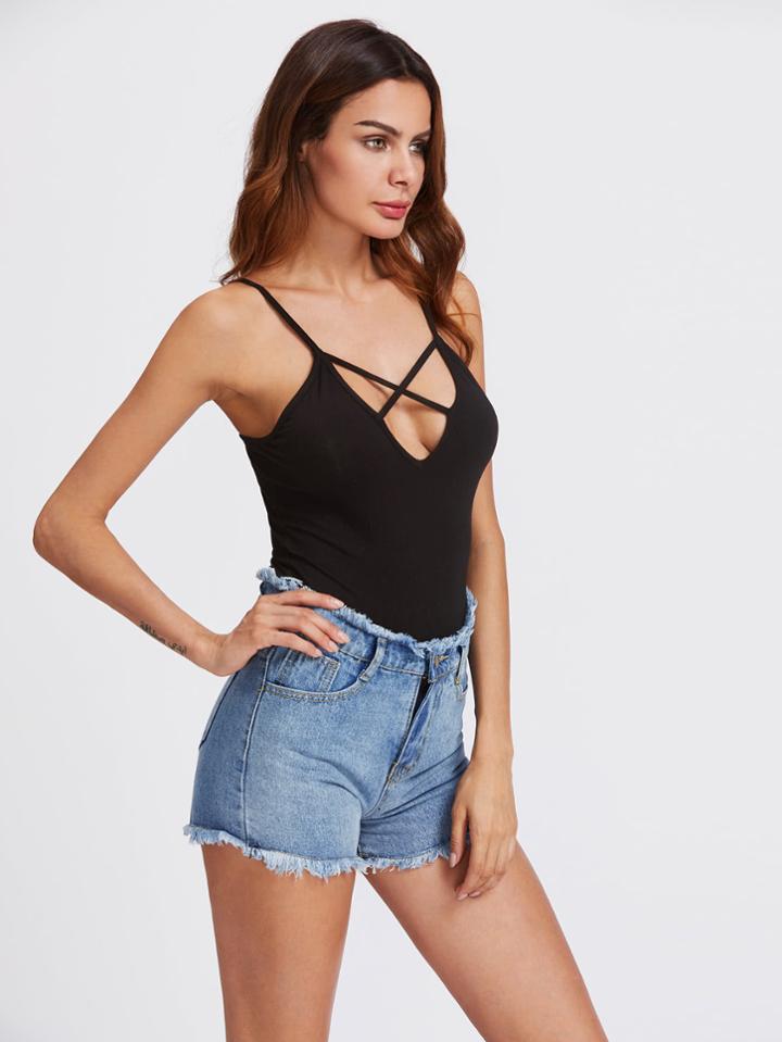 Shein Crisscross Plunging Cami Top