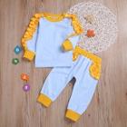 Shein Toddler Girls Frill Trim Sweatshirt With Pants