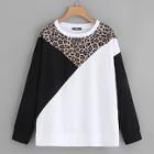 Shein Plus Leopard Panel Cut-and-sew Pullover