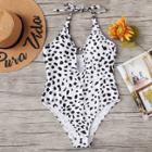 Shein Dot Print Halter Swimsuit
