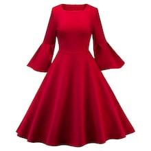 Shein 50s Flounce Sleeve Flare Dress