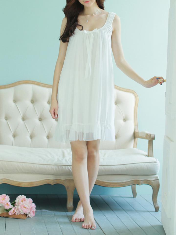 Shein Mesh Overlay Frill Trim Dress
