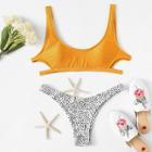 Shein Dot Print Cut-out Bikini Set