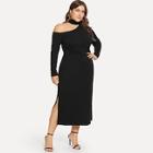 Shein Plus Asymmetrical Neck Split Side Dress