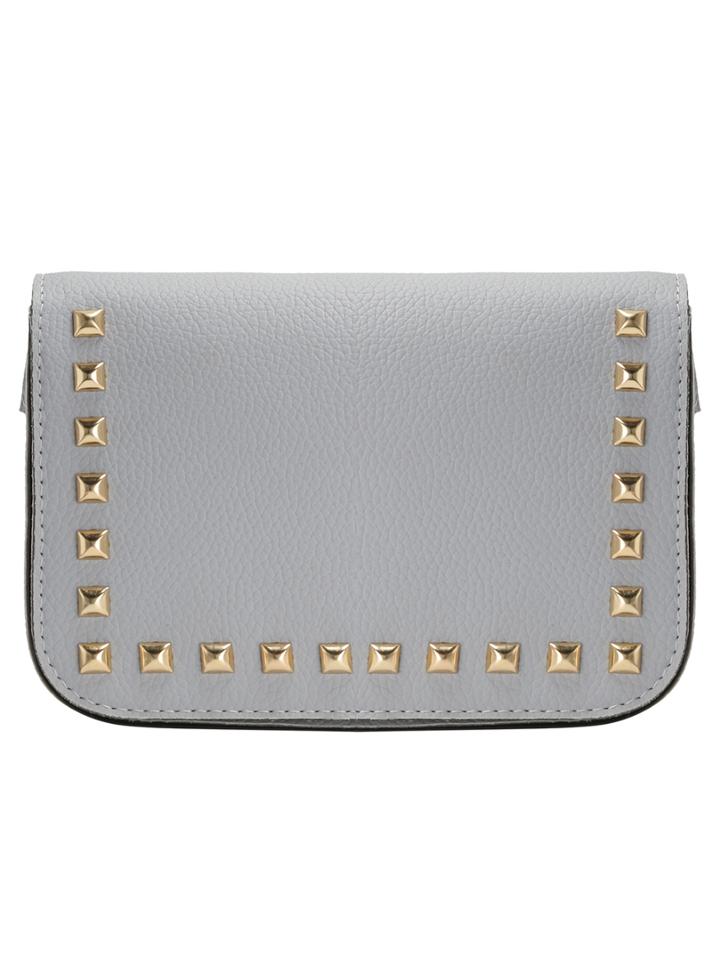 Shein Grey Studded Snap Button Flap Bag