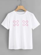 Shein Dual X Print Tee