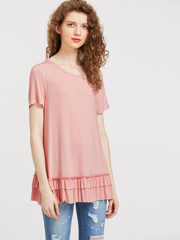 Shein Layered Ruffle Hem Tee