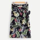 Shein Tropical Print Surplice Wrap Knot Skirt