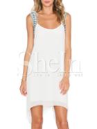 Shein Beige Sleeveless Backless Irregular Dress