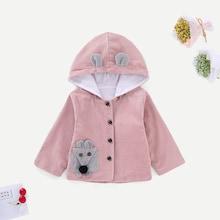 Shein Baby Patched Detail Hooded Corduroy Outerwear