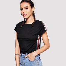 Shein Striped Tape Side Crop Top