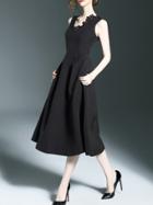 Shein Black Backless Pockets A-line Dress