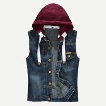 Shein Men Hooded Denim Vest