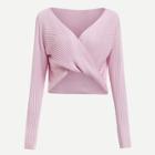 Shein Plus Twist Wrap Neck Sweater