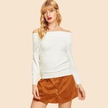 Shein Off Shoulder Solid Jumper