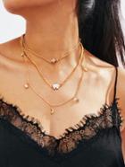 Shein Elephant & Moon Detail Layered Chain Necklace