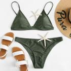 Shein Solid Triangle Bikini Set