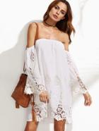 Shein Bardot Crochet Lace Beach Dress