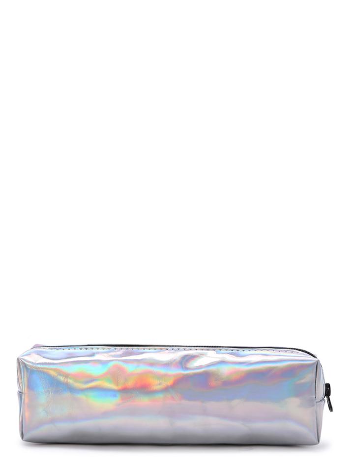 Shein Bright Silver Makeup Case