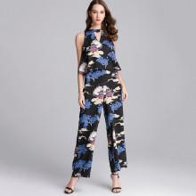 Shein Landscape Print Wide Leg Jumpsuit