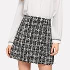 Shein Plaid Tweed Skirt