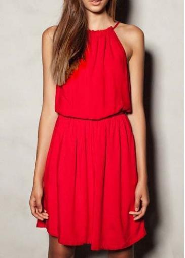 Rosewe Hot Sale Off The Shoulder Red Skater Dress