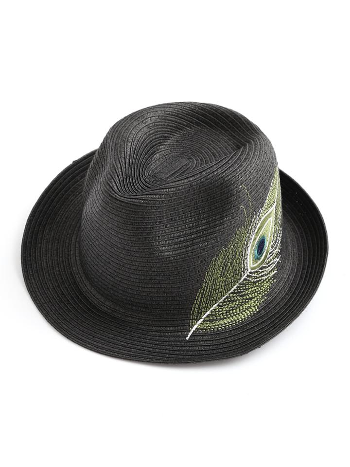 Shein Feather Embroidery Straw Hat