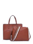 Shein Pebble Combination Bag With Striped Strap 2pcs