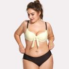 Shein Plus Knot Front Two Tone Bikini Set