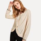 Shein V Neck Twist Front Blouse