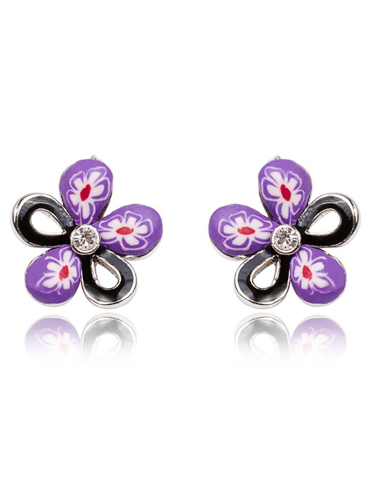 Shein Flower Crystal Stud Earrings