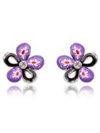 Shein Flower Crystal Stud Earrings