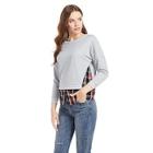 Shein Tartan Plaid Contrast Drop Shoulder Sweatshirt