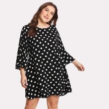 Shein Plus Polka Dot Print Swing Dress