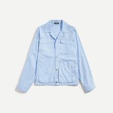 Shein Men Pocket Front Button Up Coat
