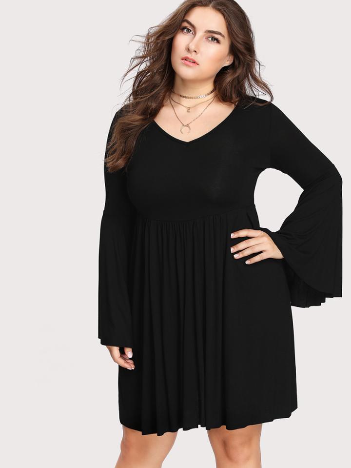 Shein Flounce Sleeve Tie Back Dress