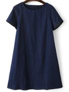 Shein Short Sleeve Denim A-line Dress