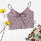 Shein Knot Cut Out Front Crop Top
