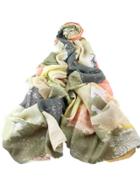 Shein Pink New Beautiful Printed Wide Cotton Scarf