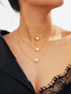 Shein Faux Pearl Pendant Layered Link Necklace