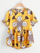 Shein All Over Graphic Print Smock Blouse