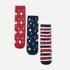 Shein Christmas Striped Socks 3pairs