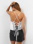 Shein Crochet Panel Lace Up Back Cami Top