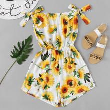 Shein Floral Print Knot Side Romper