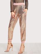 Shein Contrast Trim Sequin Pants