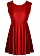 Rosewe Gorgeous Round Neck Sleeveless Red A Line Dress