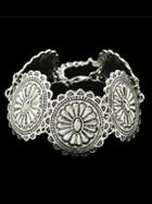 Shein Indian Design Silver Color Flower Statement Bracelet